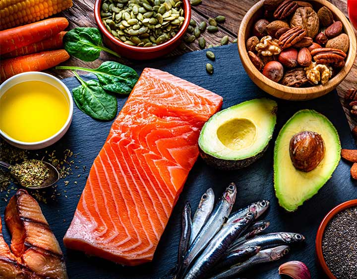 balanced assortment of nutritious food