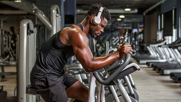 Man exercising optimizing male hormone levels.