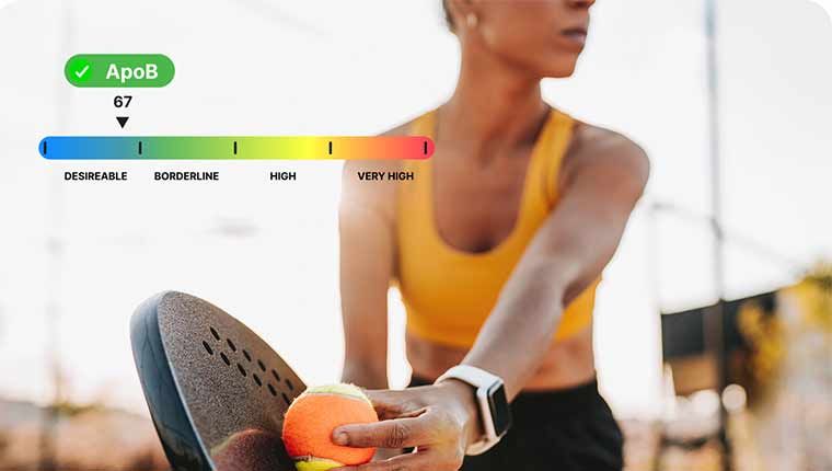 Woman exercising with apob results.