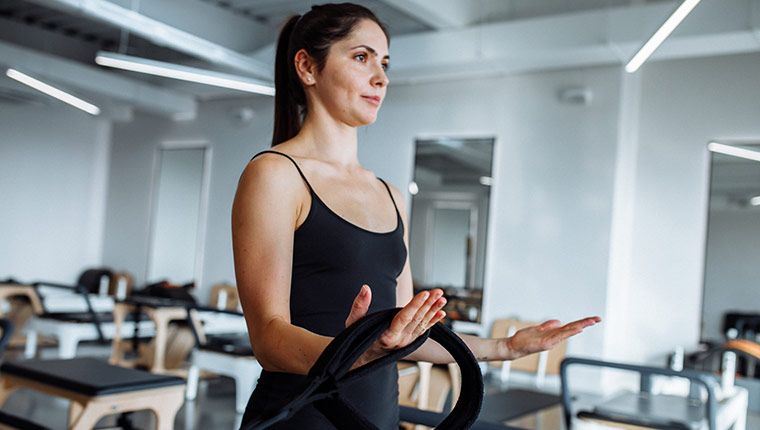 Women exercising representing health and wellness monitoring.